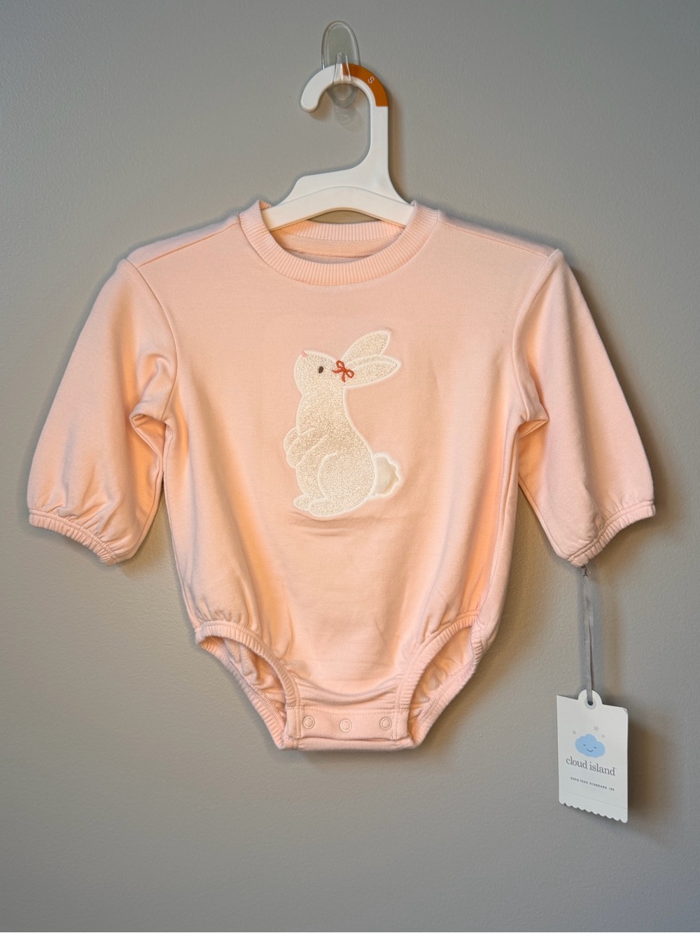 Cloud Island Baby Girl Bunny OnePiece Long Sleeve Bottom Snaps Size 3-6m NWT